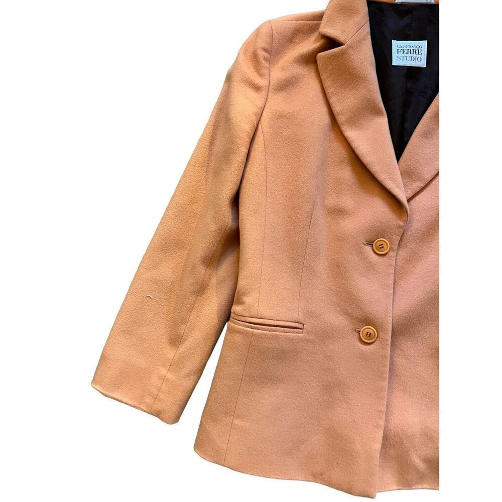Vintage Gianfranco Ferre Wool/silk Orange Blazer Jacket Sz 42 - Picture 4 of 11